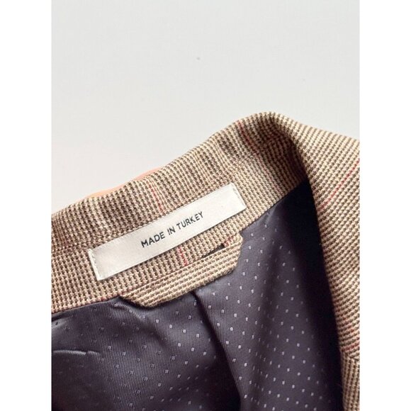 Men's CLUB MONACO Grant Fit Brown Wool Linen Blend Sport Coat Blazer, Size 42L - Picture 12 of 16